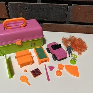 Caboodles Rec Room Garage Playset Case 1993 Toy Biz Vintage Playset w/Doll Car